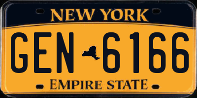 NY license plate GEN6166