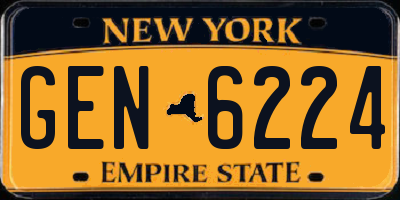 NY license plate GEN6224