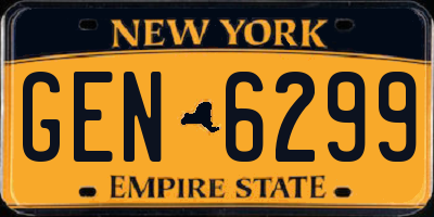 NY license plate GEN6299