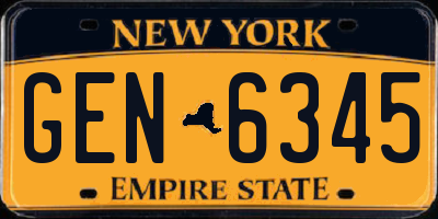 NY license plate GEN6345