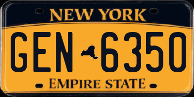 NY license plate GEN6350