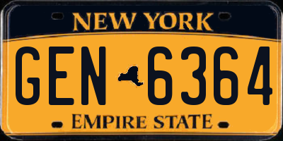 NY license plate GEN6364