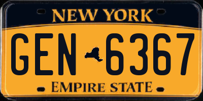 NY license plate GEN6367