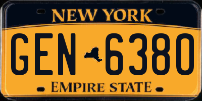 NY license plate GEN6380