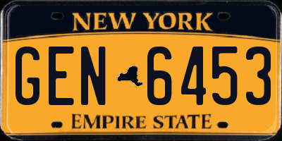 NY license plate GEN6453