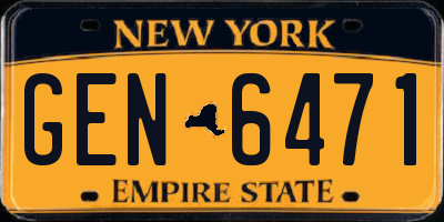 NY license plate GEN6471