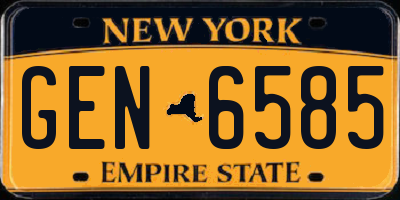 NY license plate GEN6585