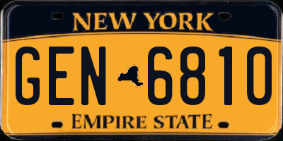 NY license plate GEN6810