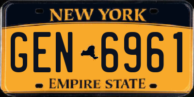 NY license plate GEN6961