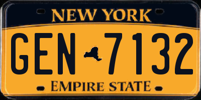 NY license plate GEN7132