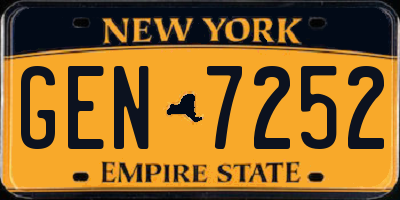 NY license plate GEN7252