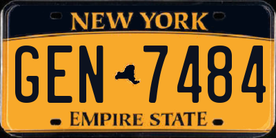 NY license plate GEN7484