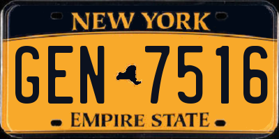 NY license plate GEN7516