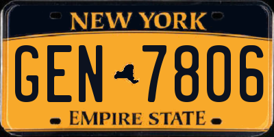 NY license plate GEN7806