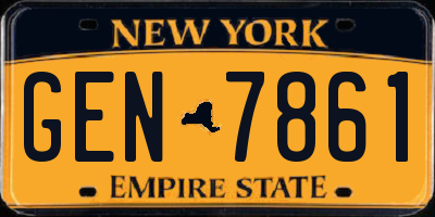 NY license plate GEN7861