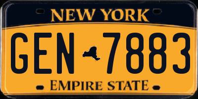 NY license plate GEN7883