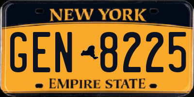 NY license plate GEN8225