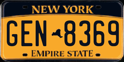 NY license plate GEN8369