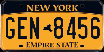 NY license plate GEN8456