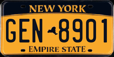 NY license plate GEN8901