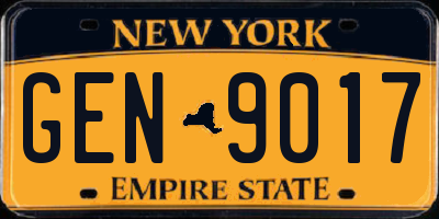 NY license plate GEN9017