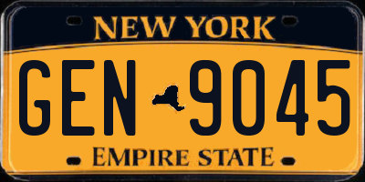 NY license plate GEN9045