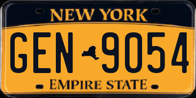 NY license plate GEN9054