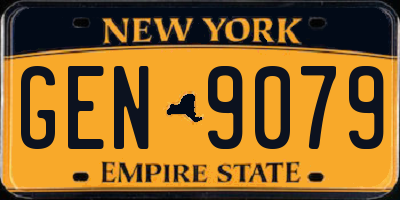 NY license plate GEN9079