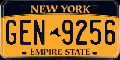 NY license plate GEN9256