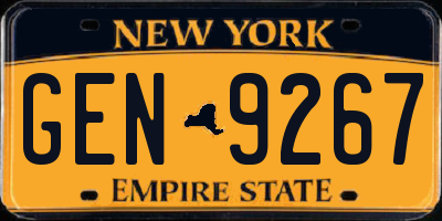 NY license plate GEN9267