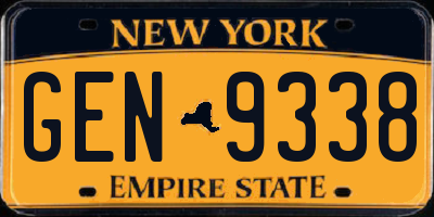 NY license plate GEN9338