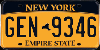 NY license plate GEN9346