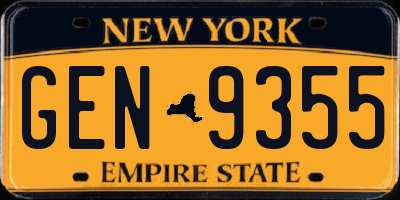 NY license plate GEN9355