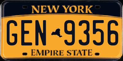 NY license plate GEN9356