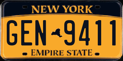 NY license plate GEN9411