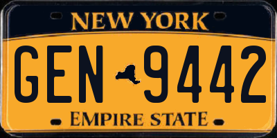 NY license plate GEN9442