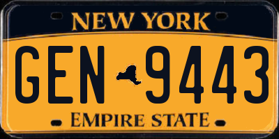 NY license plate GEN9443