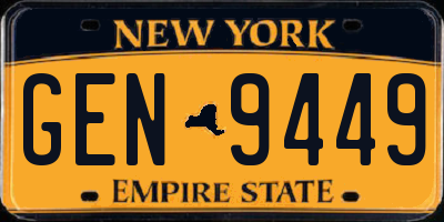 NY license plate GEN9449