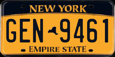 NY license plate GEN9461