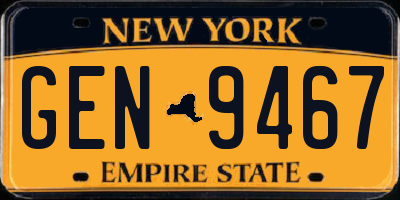 NY license plate GEN9467