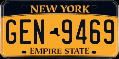 NY license plate GEN9469