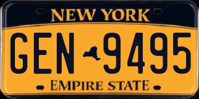 NY license plate GEN9495