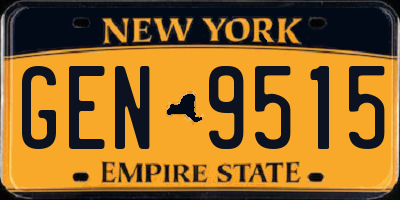 NY license plate GEN9515