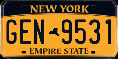 NY license plate GEN9531