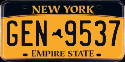 NY license plate GEN9537