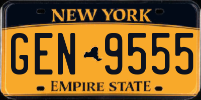 NY license plate GEN9555