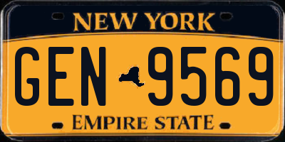 NY license plate GEN9569