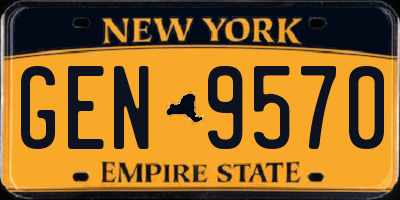 NY license plate GEN9570