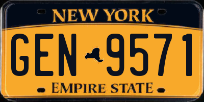 NY license plate GEN9571