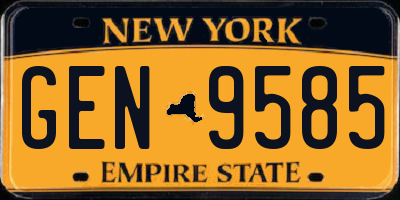 NY license plate GEN9585
